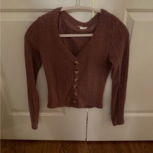 Aeropostale Brown Long Sleeve Top